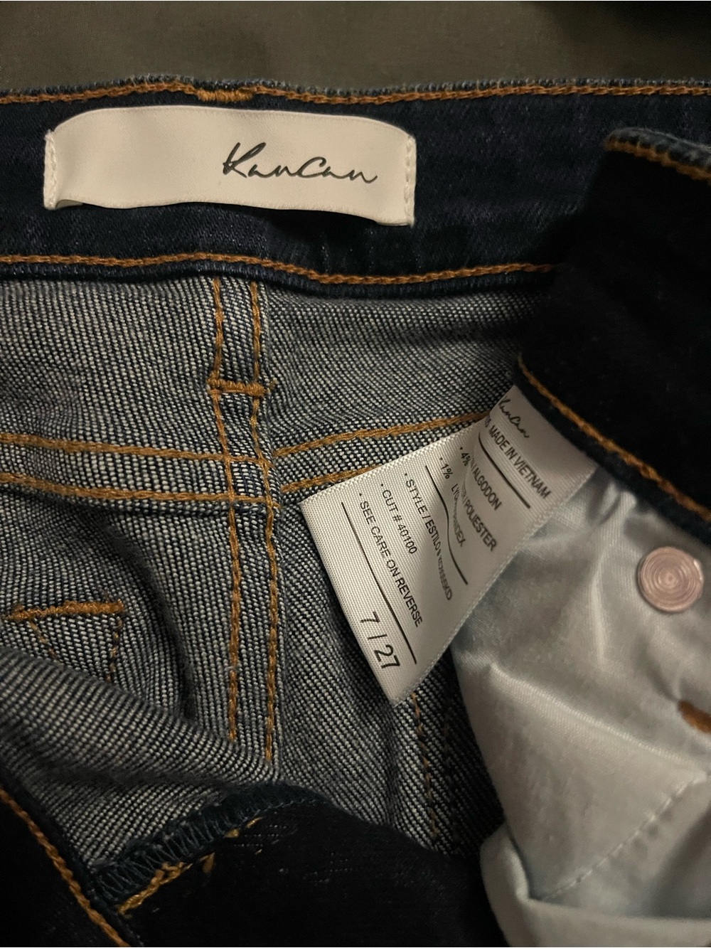 KanCan Dark Blue High-Rise Jeans with Contrast Stitching